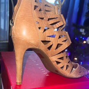 Jessica Simpson Chic Brown Lace-Up Open Toe Women's Boots